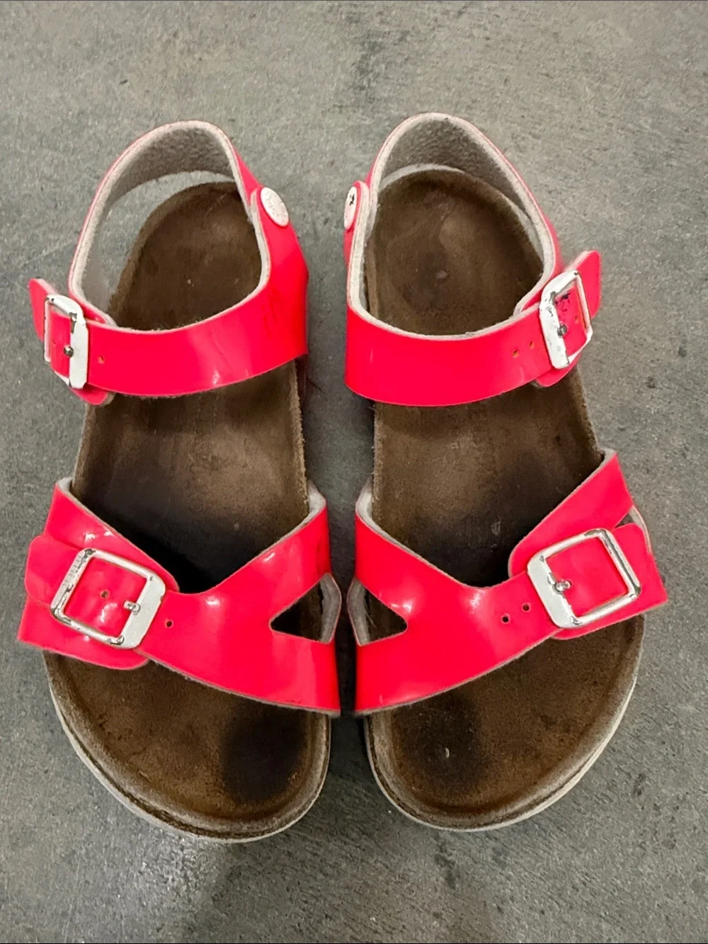 Birkenstock Kids Neon Pink Double-Buckle Sandals